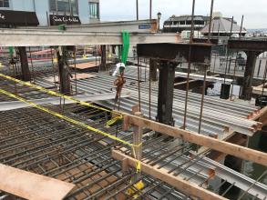 Formwork for Deck Pour #16 in the plaza